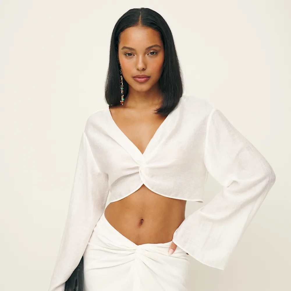 Reformation - White Keegan Top, size M